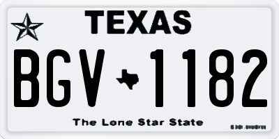 TX license plate BGV1182