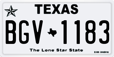 TX license plate BGV1183