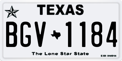 TX license plate BGV1184