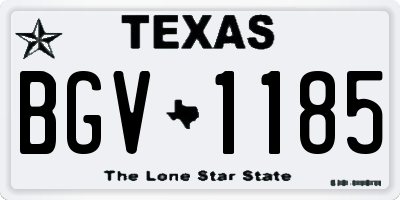 TX license plate BGV1185