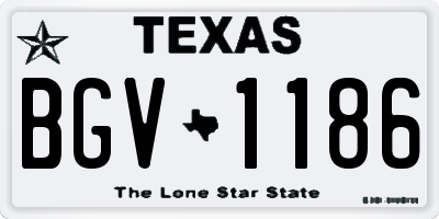 TX license plate BGV1186