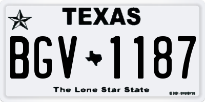 TX license plate BGV1187