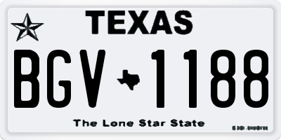 TX license plate BGV1188
