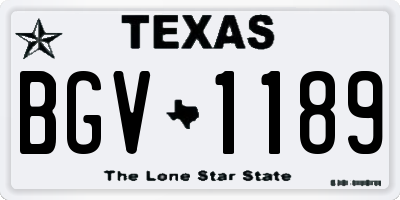 TX license plate BGV1189