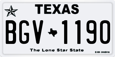 TX license plate BGV1190