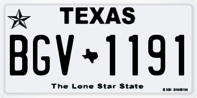 TX license plate BGV1191