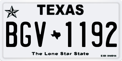TX license plate BGV1192