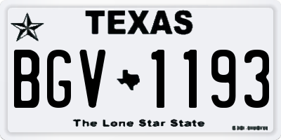 TX license plate BGV1193