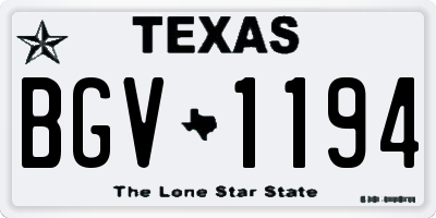 TX license plate BGV1194