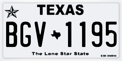 TX license plate BGV1195