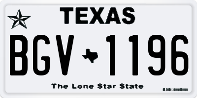 TX license plate BGV1196