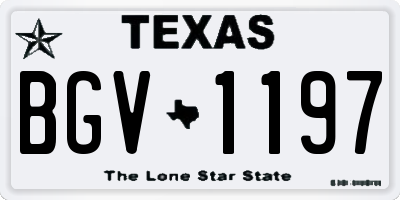 TX license plate BGV1197