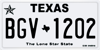 TX license plate BGV1202