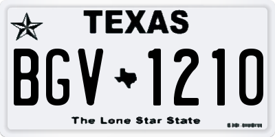 TX license plate BGV1210