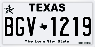 TX license plate BGV1219