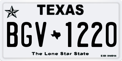 TX license plate BGV1220