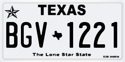 TX license plate BGV1221
