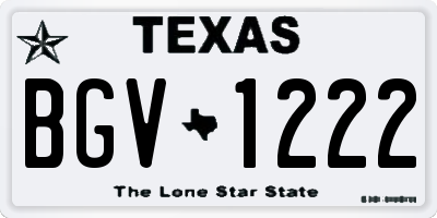 TX license plate BGV1222