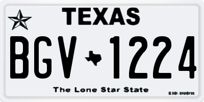 TX license plate BGV1224