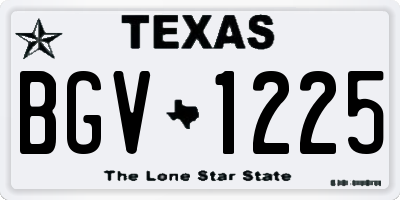 TX license plate BGV1225