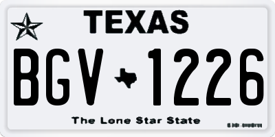 TX license plate BGV1226