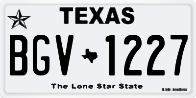 TX license plate BGV1227