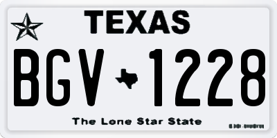 TX license plate BGV1228