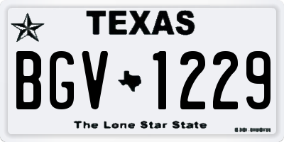 TX license plate BGV1229