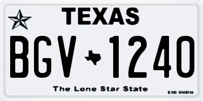 TX license plate BGV1240