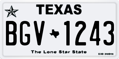 TX license plate BGV1243