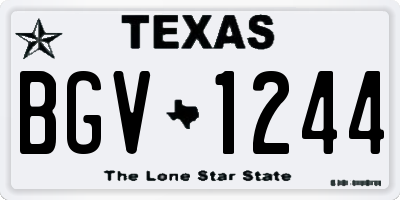 TX license plate BGV1244