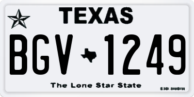 TX license plate BGV1249
