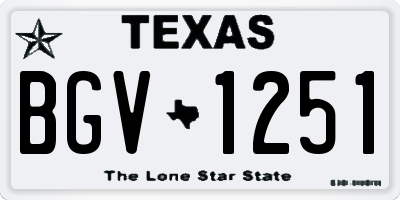 TX license plate BGV1251