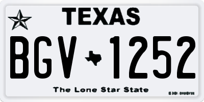 TX license plate BGV1252