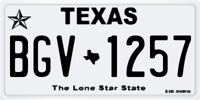 TX license plate BGV1257
