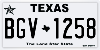 TX license plate BGV1258