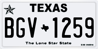 TX license plate BGV1259