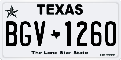 TX license plate BGV1260