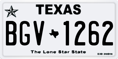 TX license plate BGV1262