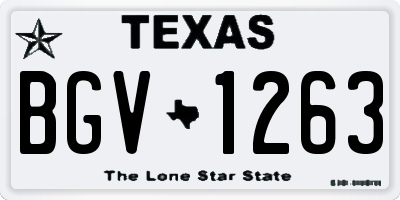 TX license plate BGV1263