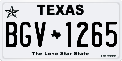 TX license plate BGV1265