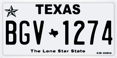 TX license plate BGV1274