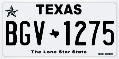 TX license plate BGV1275