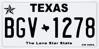 TX license plate BGV1278