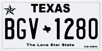 TX license plate BGV1280