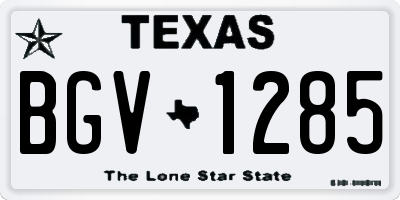TX license plate BGV1285
