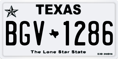 TX license plate BGV1286