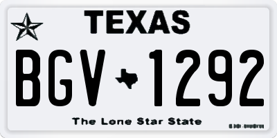 TX license plate BGV1292
