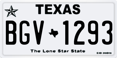 TX license plate BGV1293