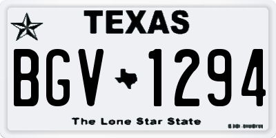 TX license plate BGV1294